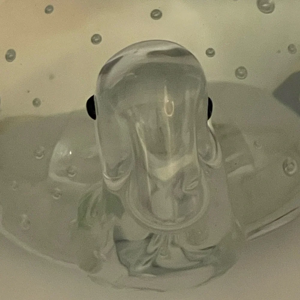 West Elm: Hand Blown Sea Turtle Clear Glass Paperweight with Bullicante Bubbles